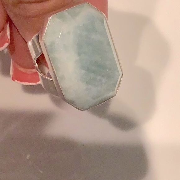 Jay King Contemporary Geometric Sterling Silver & Aquamarine Ring! - Picture 8 of 11